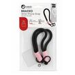 Lemontti Snur de mana pentru telefon Braided, 26cm, Negru / Roz