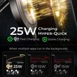 Lisen Pachet Suport auto W608 Pro cu Incarcare wireless + incarcator auto, 25W, Qi2.2, prindere ventuza, cablu Type-C la Type-C, Negru