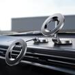 Lisen Suport auto MagSafe, prindere la bord, rotatie reglabila la 360°, pliabil, magneti puternici, Negru