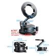Lisen Suport auto Magnetic, prindere la bord, pliabil, reglabil la 360°, cu ventuză de baza mai mare Negru