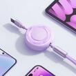 Mcdodo Cablu 3 in 1 USB la Lightning, MicroUSB si Type-C Super Fast Charging, 66W, 1.2m, Mov