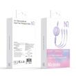 Mcdodo Cablu 3 in 1 USB la Lightning, MicroUSB si Type-C Super Fast Charging, 66W, 1.2m, Mov