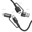 Mcdodo Cablu 4 in 1 USB-A/Type-C la Lightning/Type-C, PD Fast Charging, 60W, 1.2m, Negru