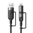 Mcdodo Cablu 4 in 1 USB-A/Type-C la Lightning/Type-C, PD Fast Charging, 60W, 1.2m, Negru
