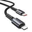 Mcdodo Set Incarcator Auto 1xType-C Fast Charging PD 30W, cablu Type-C la Lightning 1.2m Negru