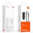 Mcdodo Set Incarcator Auto 1xType-C Fast Charging PD 30W, cablu Type-C la Lightning 1.2m Negru