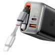 Mcdodo Set Incarcator Retea Fast Charge 40W si cablu Type-C retractabil 65 cm, FreeGo 1 x Type-C + 1 x USB-A, afișaj digital, Negru