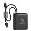 PowerLocus Acumulator extern 10000mAh, 20W PD Fast Charging, cabluri incorporate Type-C si Lightning, Black