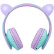 PowerLocus Casti pentru copii, Wireless, P2 Kids Cat Ears, Purple/Teal