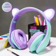 PowerLocus Casti pentru copii, Wireless, P2 Kids Cat Ears, Purple/Teal