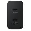 Samsung Set Incarcator Retea Super Fast Charger Common Duo 50W, 2 x USB Type-C, cablu Type-C - Type-C (5A), Black