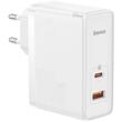 Baseus Set Incarcator Retea 100W, GaN5 Pro Quick Charge, 1 x USB Type-C, cablu Type-C la USB Type-C 100W, 1m, Alb