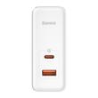 Baseus Set Incarcator Retea 100W, GaN5 Pro Quick Charge, 1 x USB Type-C, cablu Type-C la USB Type-C 100W, 1m, Alb