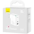 Baseus Set Incarcator Retea 100W, GaN5 Pro Quick Charge, 1 x USB Type-C, cablu Type-C la USB Type-C 100W, 1m, Alb
