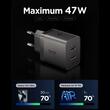 Spigen Incarcator Retea Essential GaN + Quantum Boost Fast Charge 47W 2x Type-C, Gunmetal