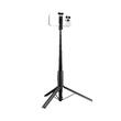 Spigen Selfie Stick cu Trepied Stabil, Bluetooth V5.0, telecomanda, pliabil, cu paduri din silicon antiderapante, Negru