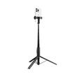 Spigen Selfie Stick cu Trepied Stabil, Bluetooth V5.0, telecomanda, pliabil, cu paduri din silicon antiderapante, Negru