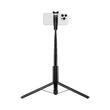Spigen Selfie Stick cu Trepied Stabil, Bluetooth V5.0, telecomanda, pliabil, cu paduri din silicon antiderapante, Negru