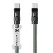Tactical 2 in 1 Cablu cu snur telefon Snake Fast Charge Type-C la Type-C, PD 60W 1.2m, Verde
