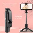 Techsuit Mini Selfie Stick cu Trepied Stabil L11, Bluetooth, Rotatie 360, 73cm, Negru