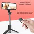 Techsuit Mini Selfie Stick cu Trepied Stabil L11, Bluetooth, Rotatie 360, 73cm, Negru
