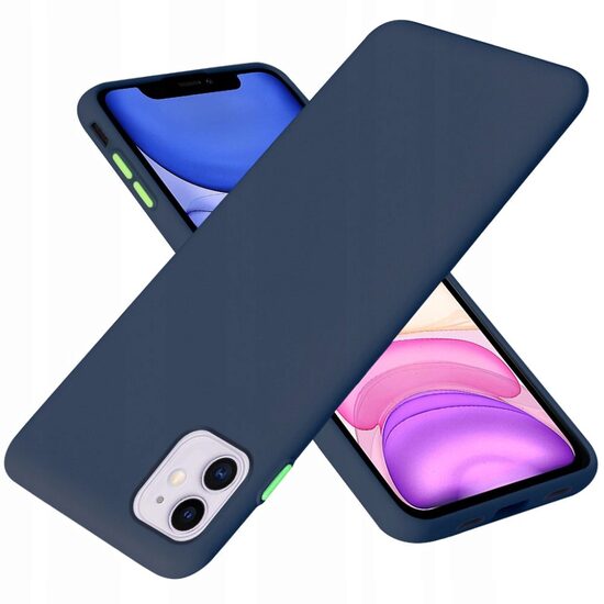 Husa iPhone 11 Lemontti Solid Silicone Albastru