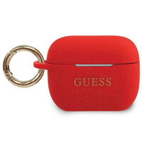 Husa Airpods Pro Guess Silicon Glitter Rosu