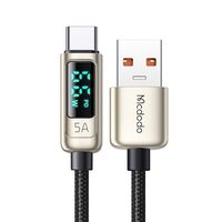 Cablu USB-A la Type-C Mcdodo Digital Pro Silver (1.2m, 5A, 66W)