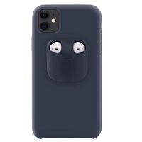 Husa iPhone 11 Lemontti Liquid Silicone with Apple AirPods Case Dark Blue