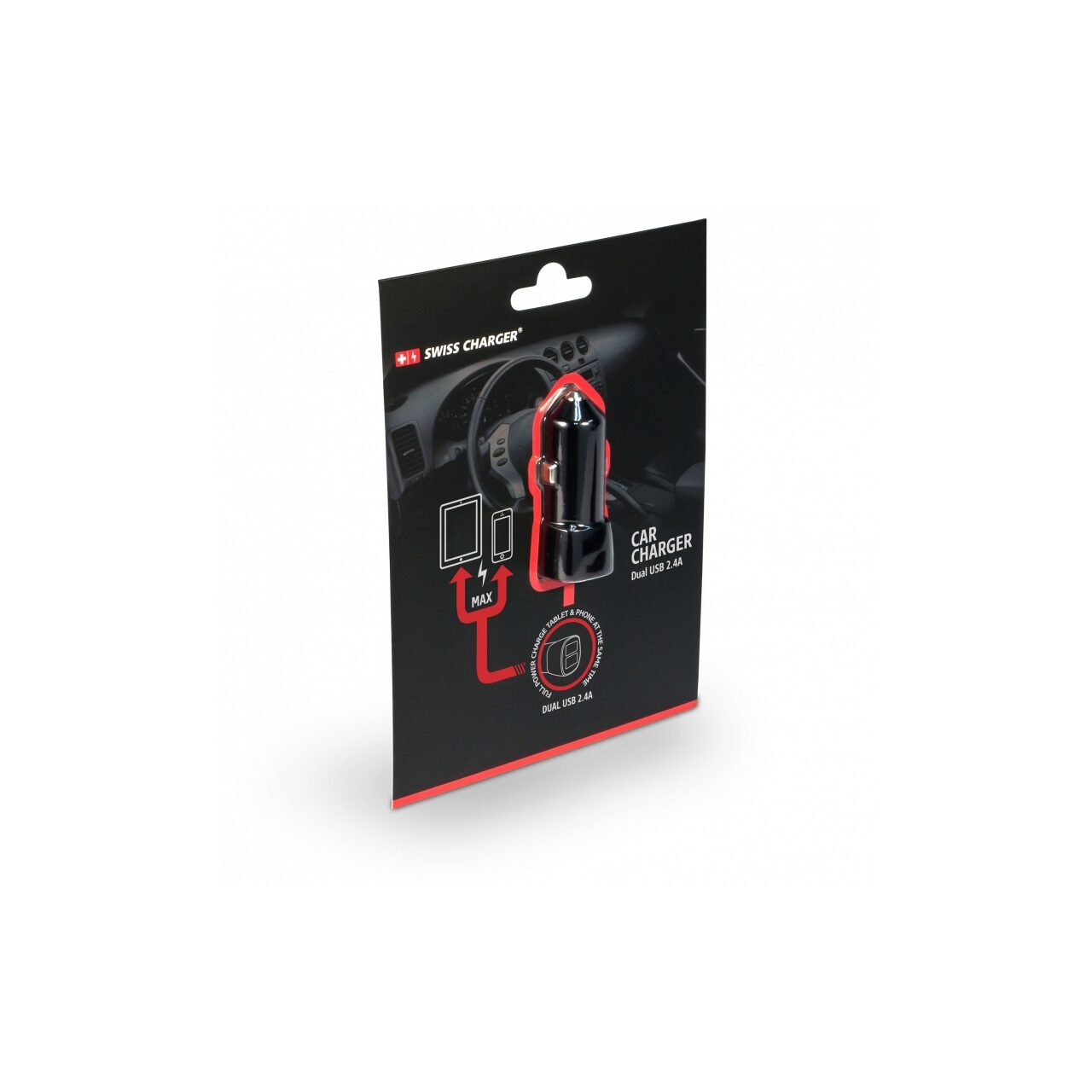 Incarcator auto Swiss Charger Dual USB 2.4A