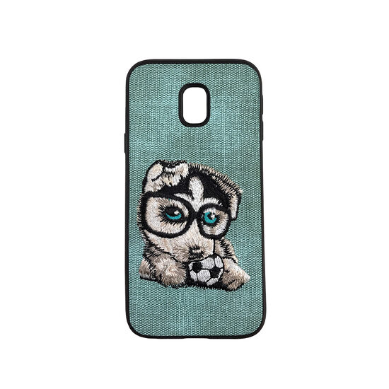 Carcasa Samsung Galaxy J5 (2017) Lemontti Embroidery Gray Puppy