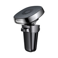 Suport Baseus Auto Privity Magnetic Black (piele naturala, rotatie 360, prindere la sistemul de ven
