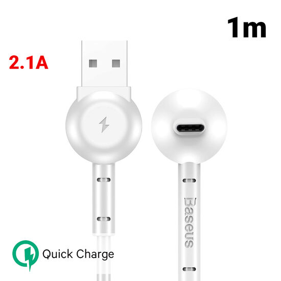 Cablu Type-C Baseus Maruko Video White (1m, 2.1A, cu functie de suport)