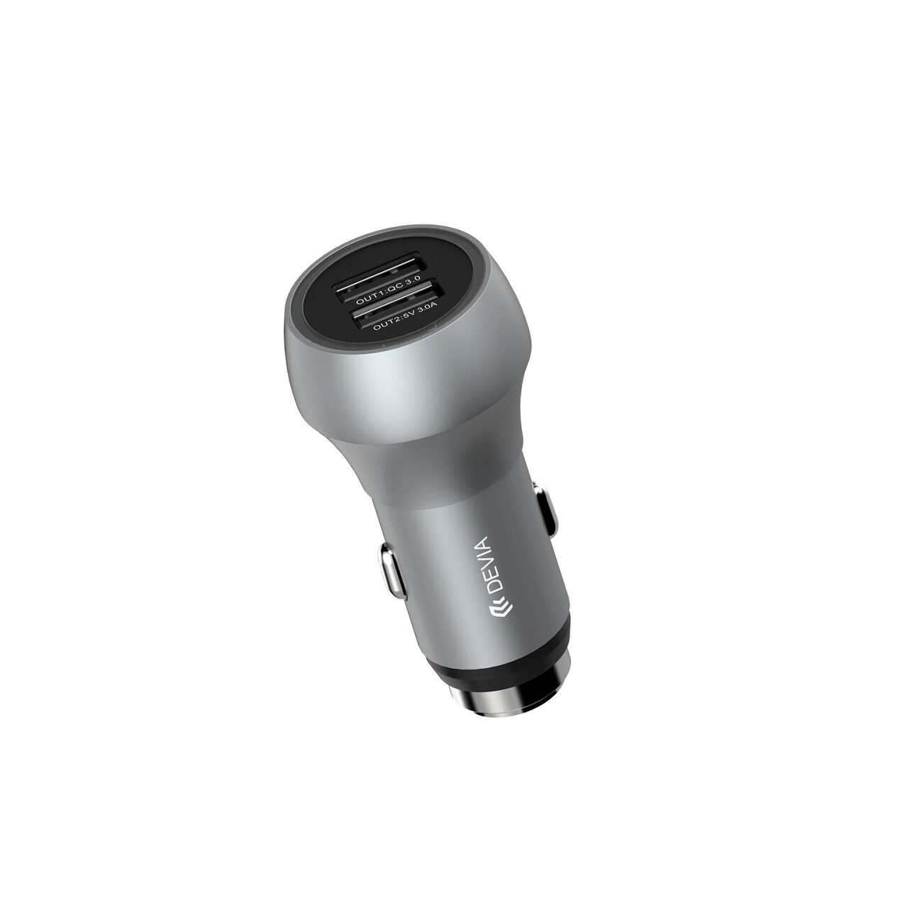 Incarcator Auto Qualcomm 3.0 3A Devia Hammer Dual USB Space Gray