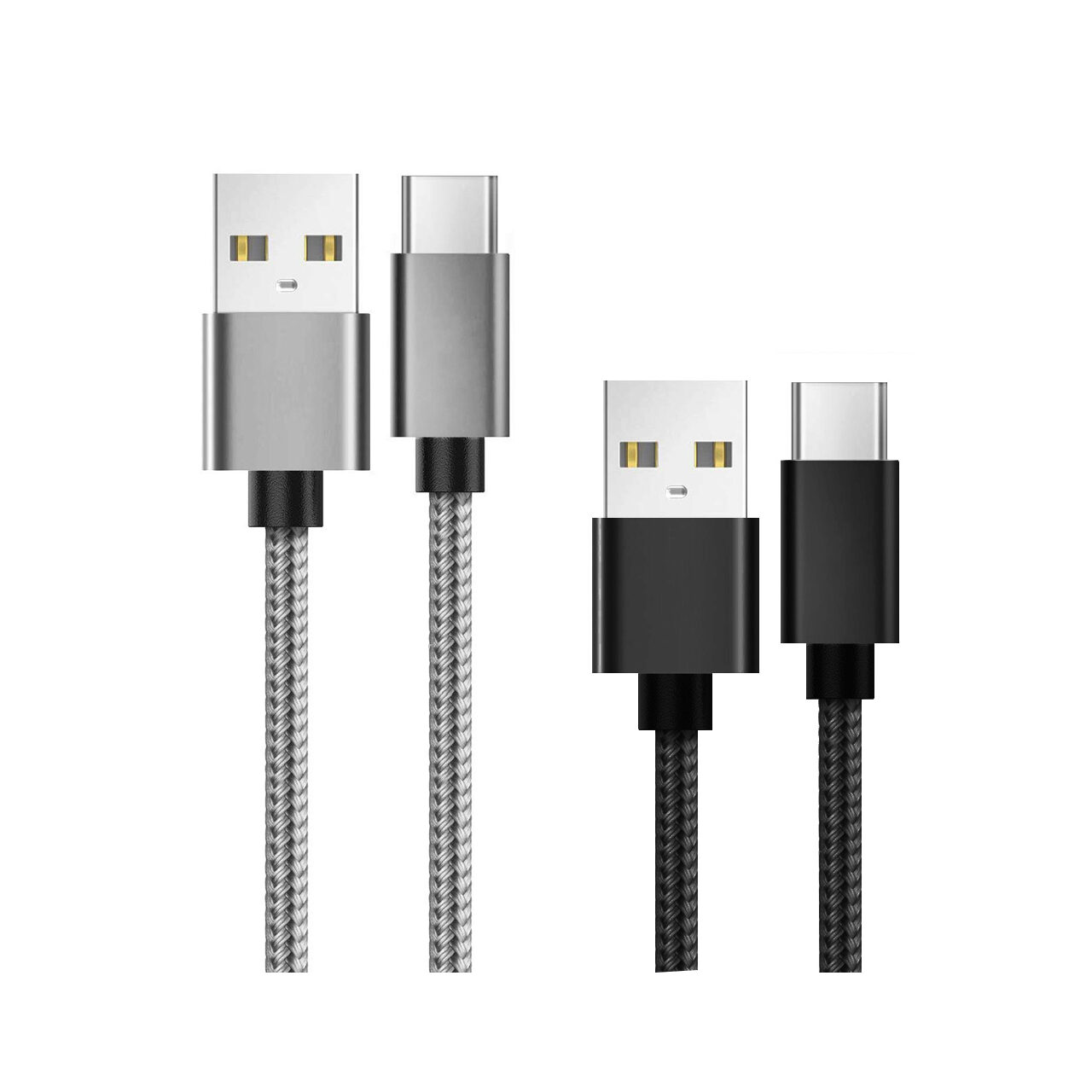 Lemontti Set Cabluri Bending Aluminum USB-A la Type-C 0.5m + 1m
