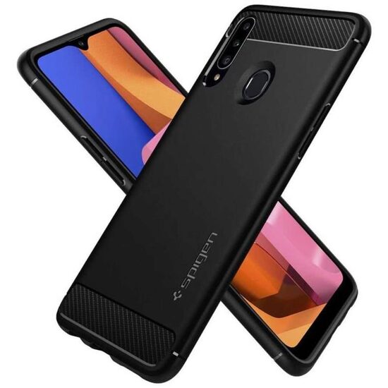 Husa Samsung Galaxy A20s Spigen Rugged Armor Matte Black