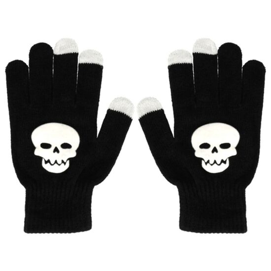 Lemontti Manusi Touchscreen Black with Skull