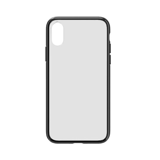 Carcasa iPhone XS Max Devia Elegant Antishock Black (spate dur transparent, margini antishock slim)