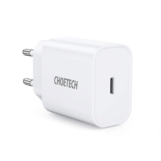 Incarcator Priza Choetech Mains Fast Charge USB-C PD 20W EU, Alb