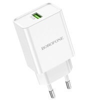 Incarcator Priza Borofone BN5 Jingrui USB, QC 3.0, 18W, Alb