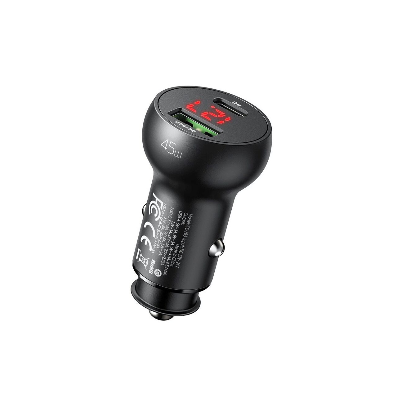 Incarcator Auto Dual Port 45W Mcdodo Mushrooms Series Black