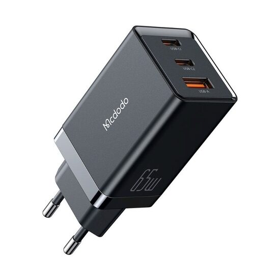 Incarcator Priza Mcdodo GaN 5 Mini Fast Charge 65W Dual Type-C+USB Plug EU Black