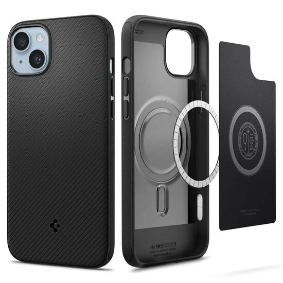 Husa iPhone 14 Plus Spigen Mag Armor MagSafe Matte Black