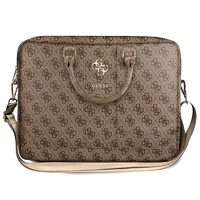Geanta laptop Guess PU 4G Metal Logo, 15-16 inch, Maro