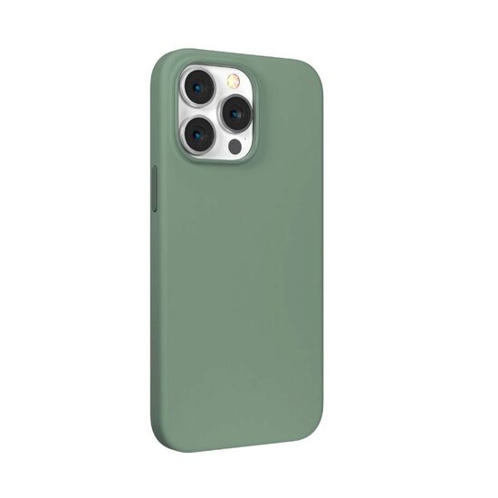 Husa iPhone 14 Pro Max Devia Nature Series Silicone Magnetic Light Green