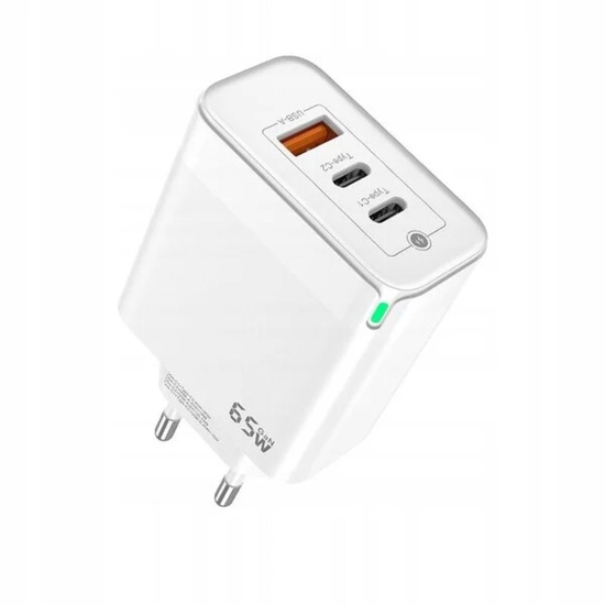 Prestico Incarcator Retea F28 2 x USB-C PD, 1 x USB QC, Fast Charge, 65W Alb