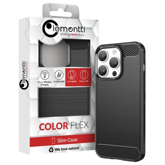 Lemontti Husa Carbon Case Flexible iPhone 14 Pro Negru