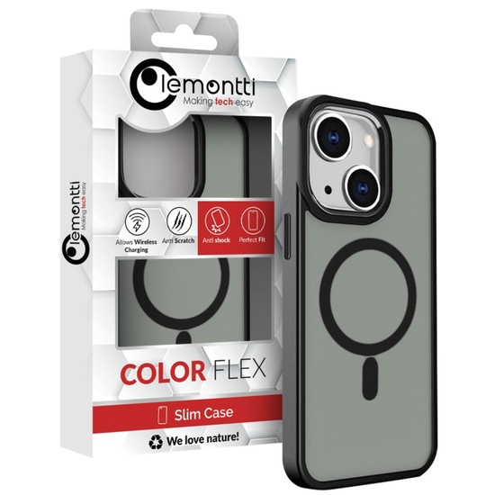 Lemontti Husa Color Matte MagSafe iPhone 15 Negru