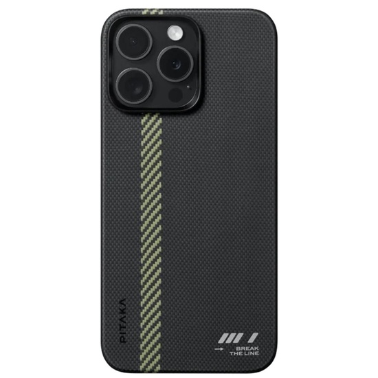 Pitaka Husa MagEZ 4 Aramida iPhone 15 Pro Max, MagSafe, Break The Line