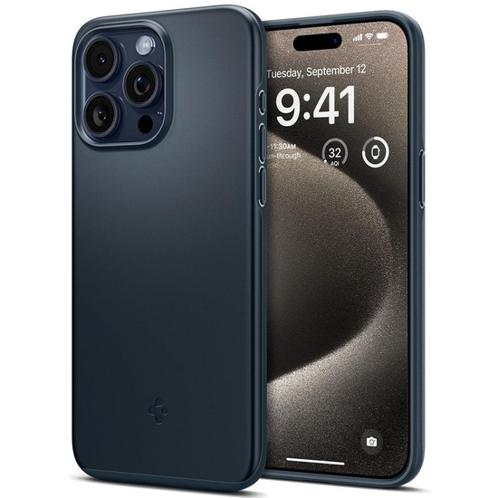 Spigen Husa Thin Fit iPhone 15 Pro Max Metal Slate